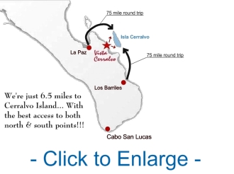 Cerralvo Island Fishing Map Las Arenas, La Paz